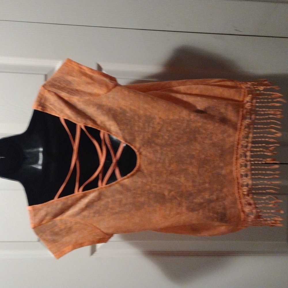 Inspired Hearts Sheer Bohemian Inspired Top S - Picture 4 of 6